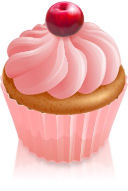 vector illustration. cupcake on white