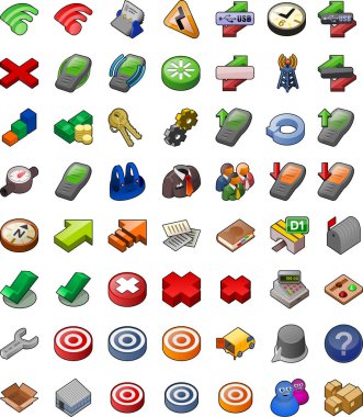 Bilgisayar Icons set, izometrik stili