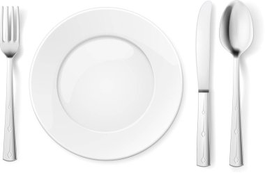 beyaz tablo ayarı ve kırpma yolu ile beyaz arkaplan çatal bıçak