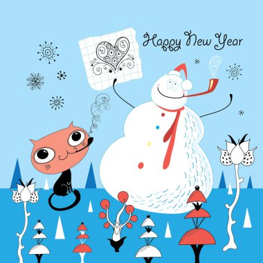 Mutlu yıllar ve yılbaşı kartı