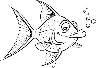 vektör balık karikatürü