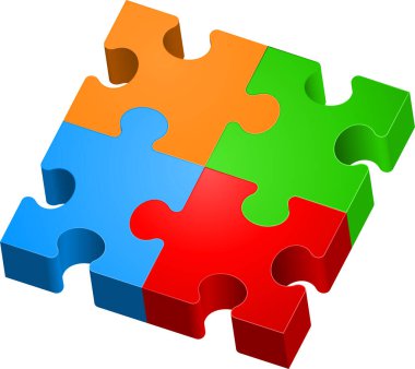 Beyaz arkaplanda bulmaca parçaları 