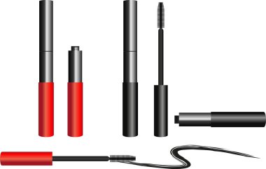 Gerçekçi kırmızı ve siyah tornavida seti beyaz arka planda izole edildi. vektör illüstrasyonu