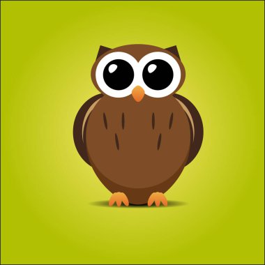 Sevimli çizgi baykuş vektör çizim