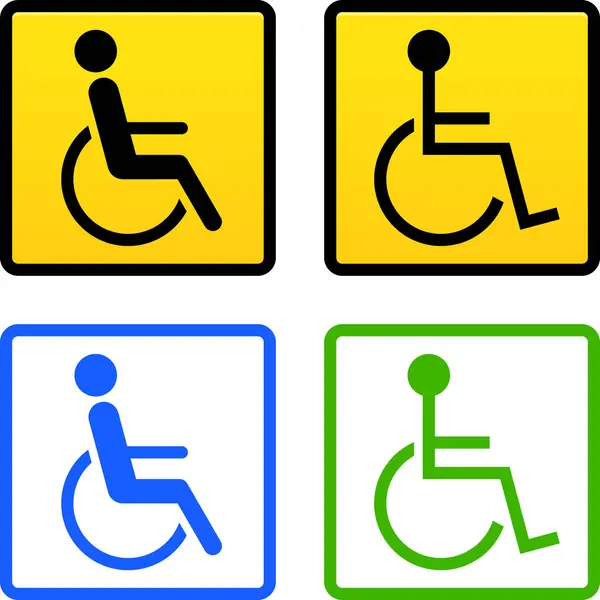 Conjunto Iconos Persona Con Discapacidad — Vector de stock