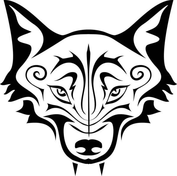 Wolf Hoofd Tattoo Ontwerp — Stockvector