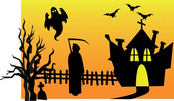 Halloween Theme Vector Illustration — Stock Vector