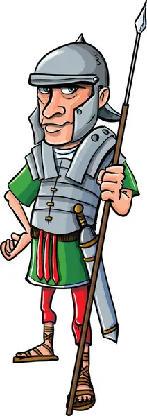 Zeichentrickfigur Des Mittelalterlichen Kriegers — Stockvektor