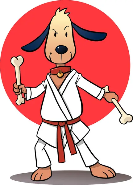 Illustration Karate Dog — Stock Vector