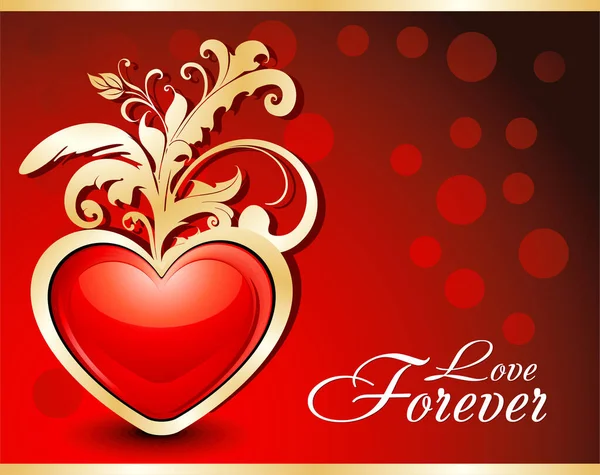 Векторная Иллюстрация Дню Святого Валентина Открытка Красным Сердцем — стоковый вектор