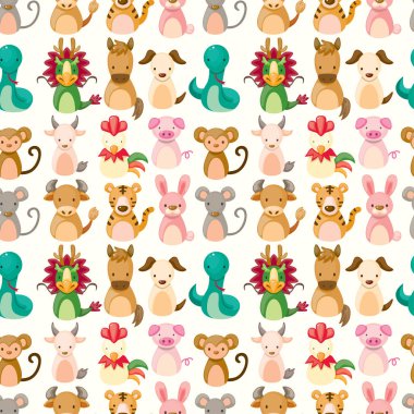 Şirin hayvanlarla kusursuz desen.