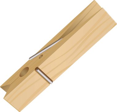beyaz arkaplanda izole ahşap pin