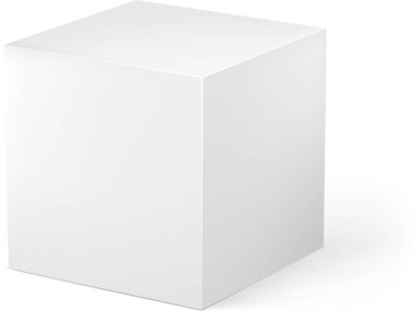 Beyaz arka plan üzerinde izole boş beyaz küp
