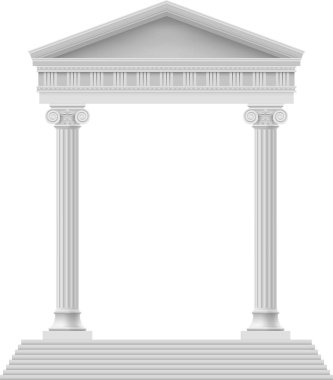 Beyaz arkaplanda beyaz sütunlar izole edilmiş. vektör illüstrasyonu 