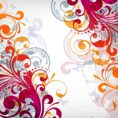 Çiçek elementleriyle arka planın vektör illüstrasyonu