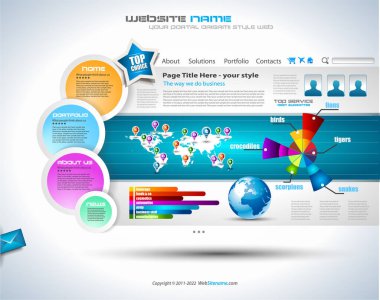 Modern biçim tasarımlı web sitesi şablonu