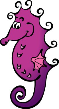 Mor deniz atı, illüstrasyon, beyaz arkaplanda vektör.