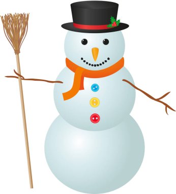 Beyaz arkaplanda kardan adam tasviri