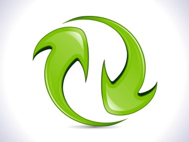 Beyaz arkaplanda eko yaprak simgesi logosu