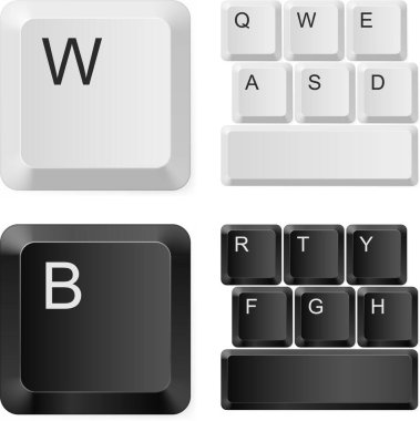 Klavye tuşları ve bilgisayar klavyesi