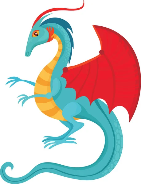 Personnage Dessin Animé Dragon — Image vectorielle