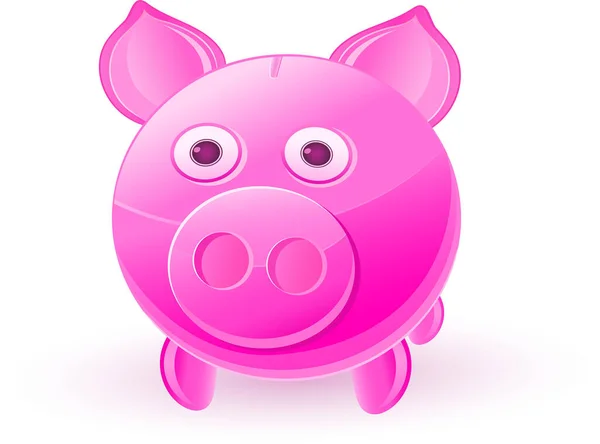 Pink Piggy Bank White Background — Stock Vector
