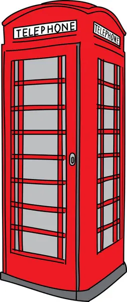 Cabina Telefonica Rossa Sfondo Bianco — Vettoriale Stock