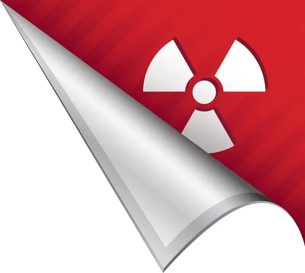 Icono Energía Nuclear Sobre Fondo Rojo — Vector de stock