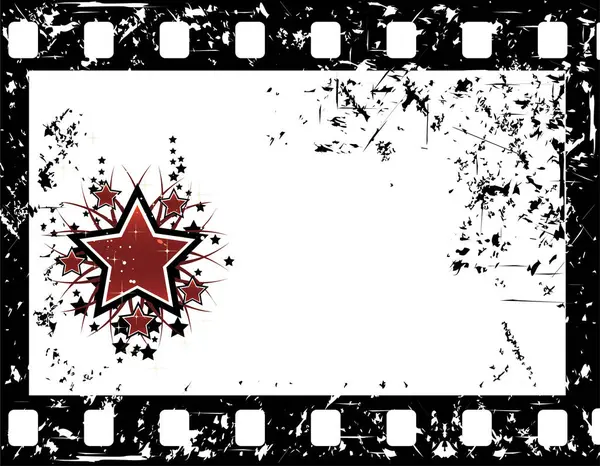 Grunge Star Mit Altem Filmstreifen Vektor Hintergrund — Stockvektor