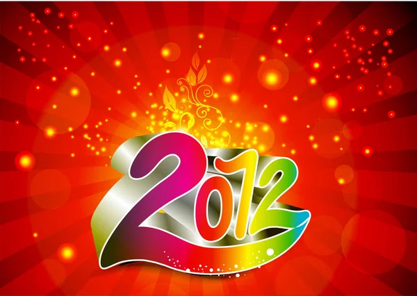 2012 Νέα Έτος Εορτασμός Φόντο Διανυσματική Απεικόνιση — Διανυσματικό Αρχείο