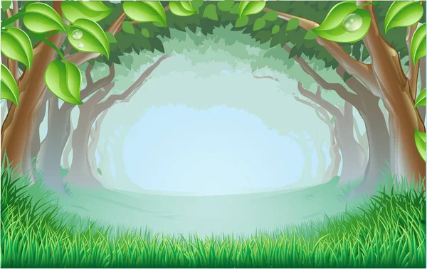 Ilustracja Tło Drzew Lesie — Wektor stockowy