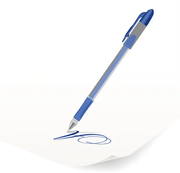 Penna Carta Sfondo Bianco — Vettoriale Stock