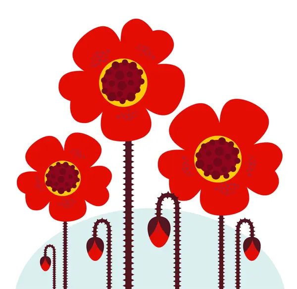 花の要素による背景のベクトルイラスト — ストックベクタ