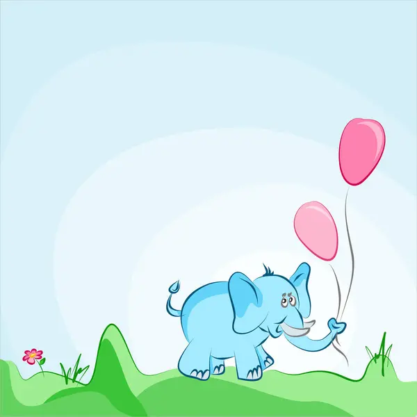 Ελέφαντας Κινουμένων Σχεδίων Μπαλόνια Εικονογράφηση Αρχείου