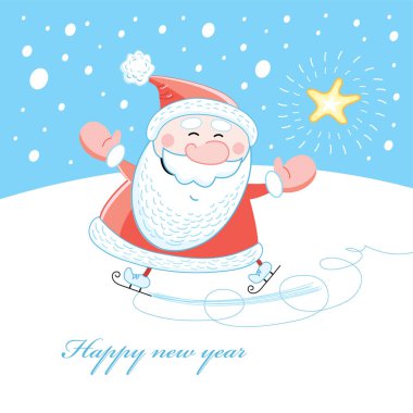 Sakallı Noel Baba. resimleme