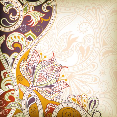 Çiçek elementleriyle arka planın vektör illüstrasyonu