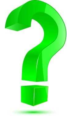 Yeşil 3d soru işareti 