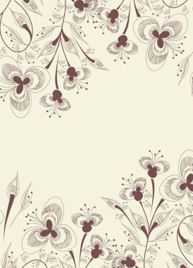 Çiçek elementleriyle arka planın vektör illüstrasyonu