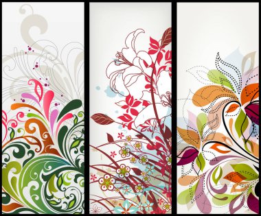 Çiçek elementleriyle arka planın vektör illüstrasyonu