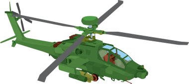 askeri helikopter, vektör illüstrasyon