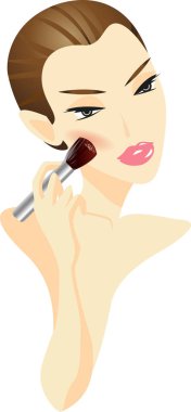 Makyaj yapan kadın.