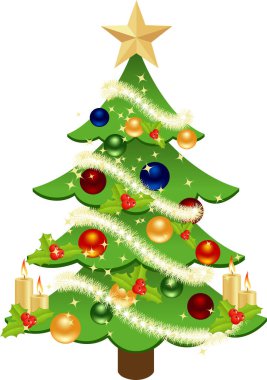 topları ile Noel ağacı.
