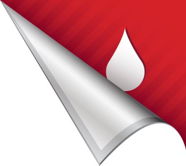 Kırmızı ve beyaz arkaplanda su damlası simgesi