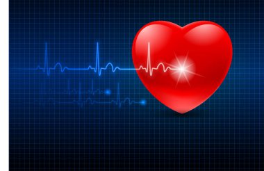 Kalp kardiyogramı ile soyut bir arkaplan. vektör 