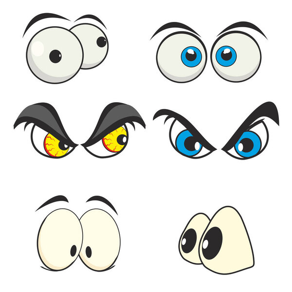 vector illustration of eyes cartoon set