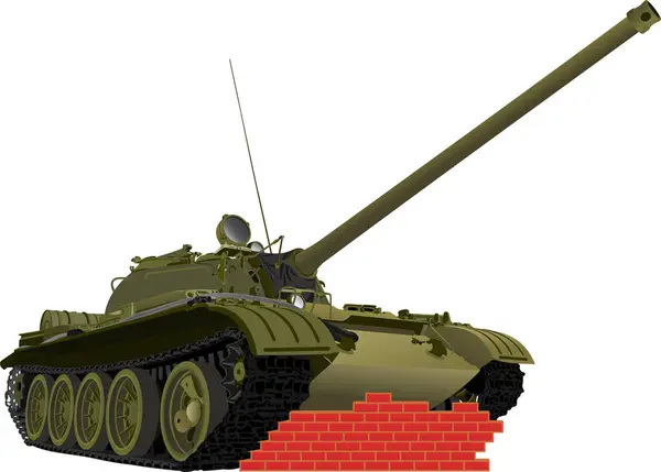 Rendering Military Tank — Stock Vector
