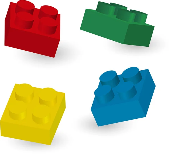 Cubos Brinquedo Cor Isolados Fundo Branco —  Vetores de Stock