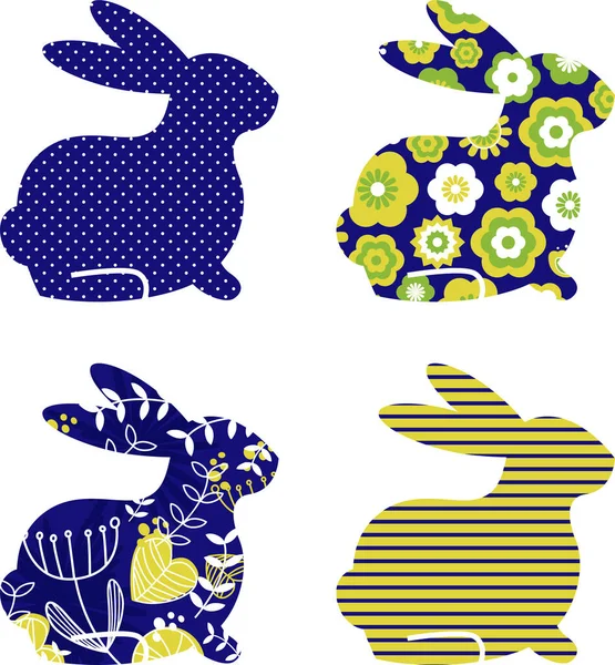 Seamless Pattern Easter Rabbits — Stock Vector