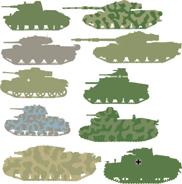 Vector Military Icons Set — Stock Vector