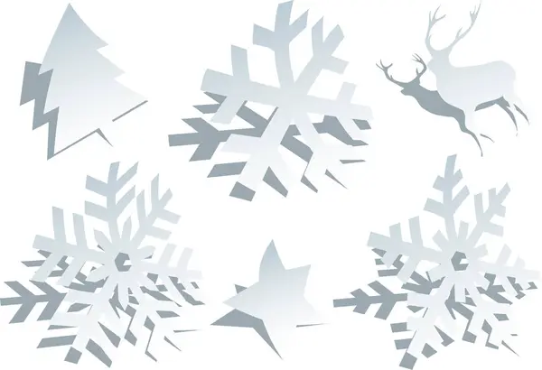 Vector Illustration Christmas Icons Onwhite — Stock Vector